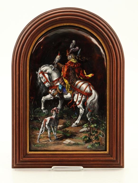 LIMOGES THEOPHILE SOYER FRENCH COPPER ENAMEL PLAQUE (1 of 4)