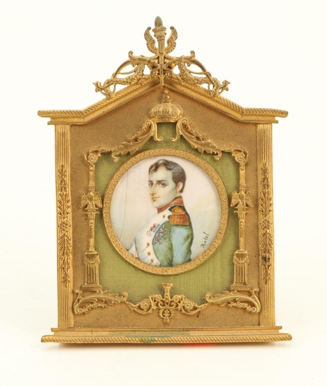 (19th c) MINIATURE ON IVORY OF NAPOLEON by RATEL (1 of 6)