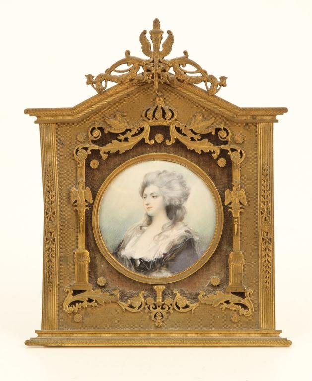 (19th c) MINIATURE ON IVORY SIGNED ROMNEY (1 of 5)