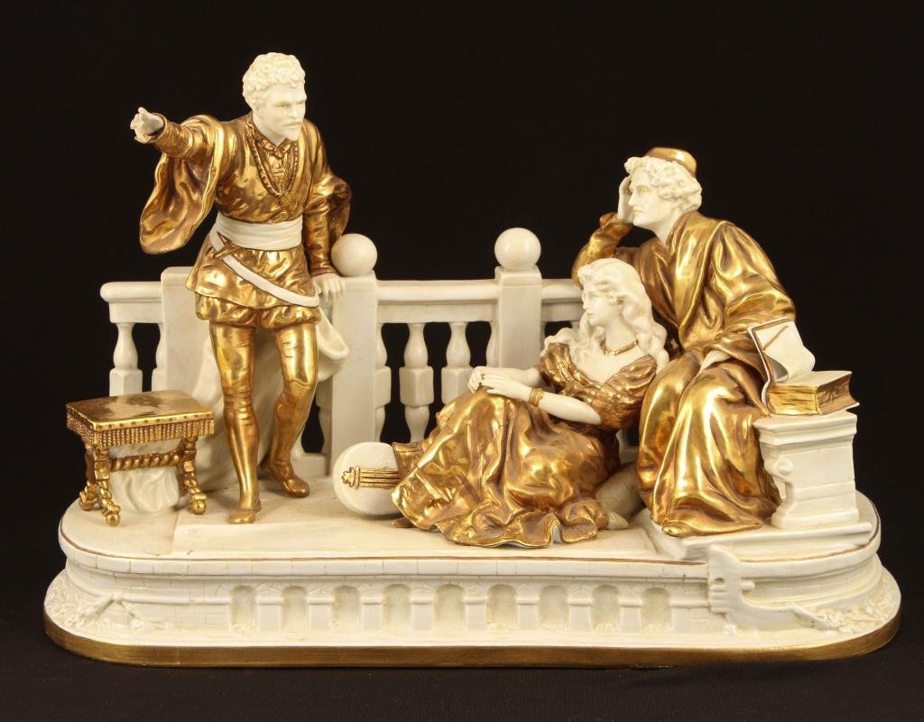 SCHEIBE-ALSBACH PORCELAIN FIGURAL GROUP GERMANY (1 of 10)