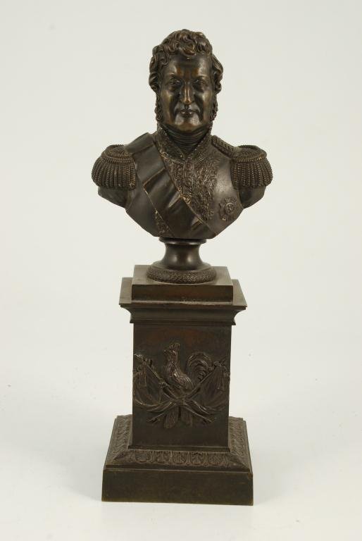 (19th c) GRAND TOUR BRONZE BUST ON PLINTH (1 of 5)