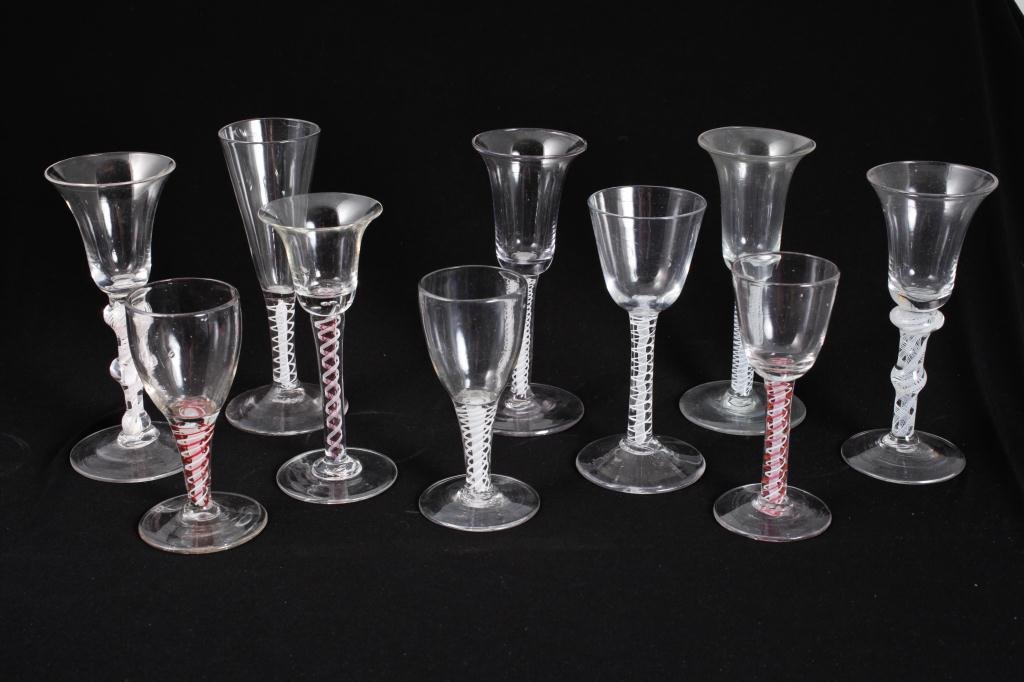 (10) LATTICE SWIRL HAND BLOWN STEMWARE GLASSES (1 of 9)