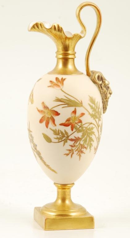 ROYAL WORCESTER EWER WITH SATYR MASK HANDLE (1 of 4)