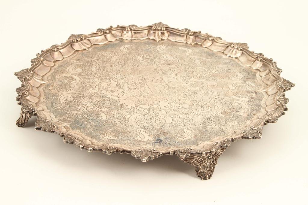 WLLIAM BATEMAN ARMORIAL STERLING SILVER TRAY (1 of 10)