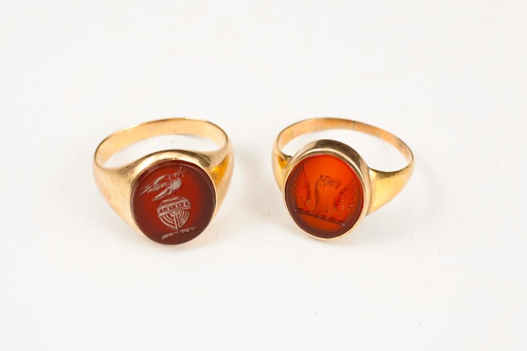 Two 14K Gold Intaglio Rings (1 of 3)