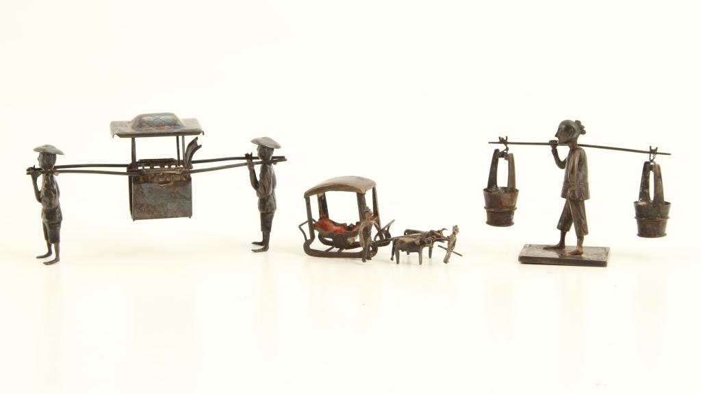 (3) 19th c CHINESE SILVER MINIATURES (2) SIGNED (1 of 7)