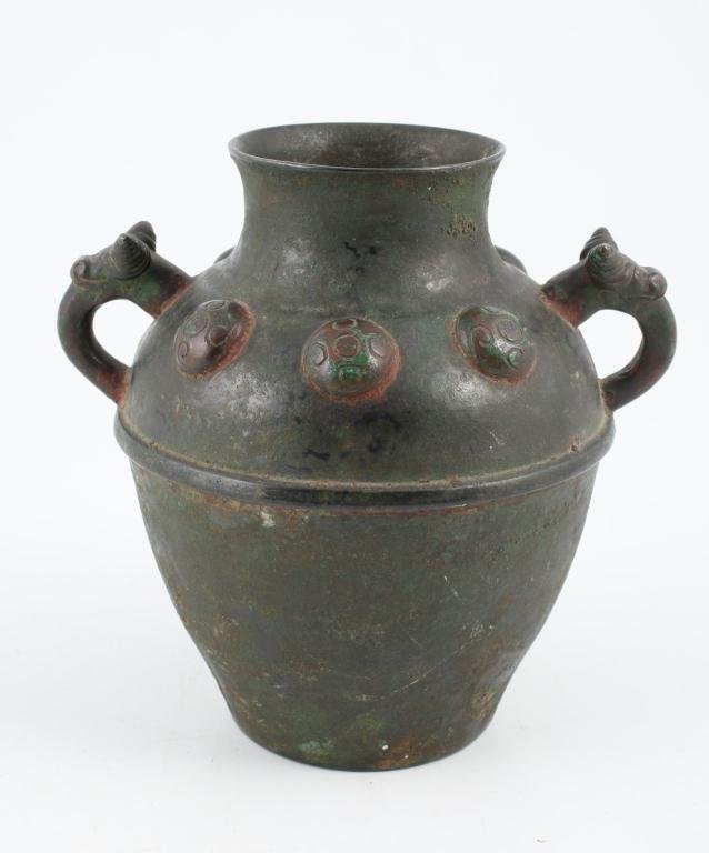 ASIAN / CHINESE ARCHAIC BRONZE VASE (1 of 9)