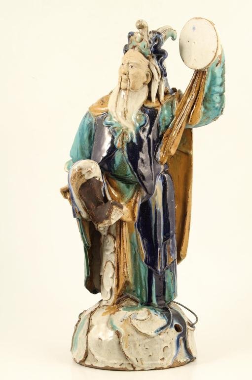 LARGE CHINESE GLAZED MUD FIGURE (1 of 4)