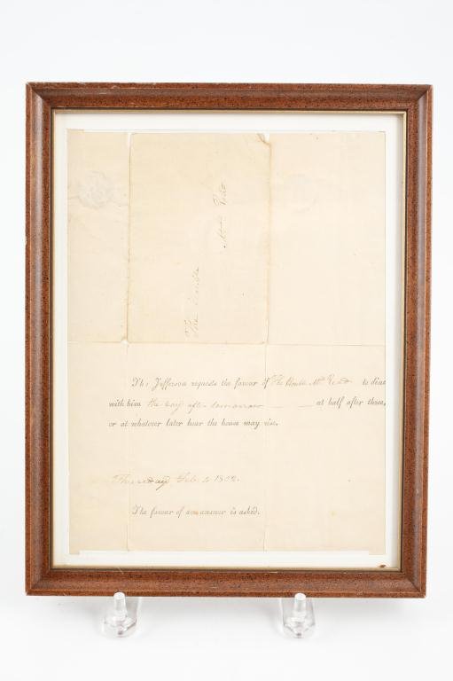 1802 THOMAS JEFFERSON DINNER INVITATION (1 of 3)
