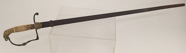 (1st HALF 19th c) EAGLE POMMEL SWORD AND SCABBARD (1 of 5)