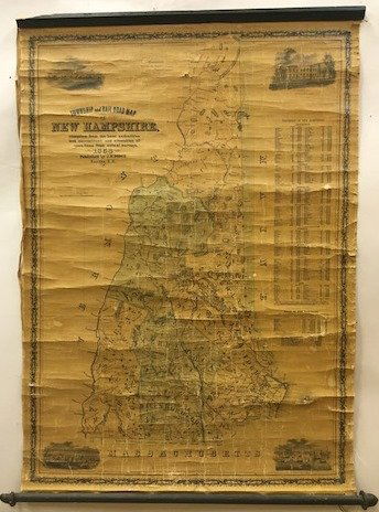 1854 MAP OF NEW HAMPSHIRE by J.R. DODGE NASHUA (1 of 7)