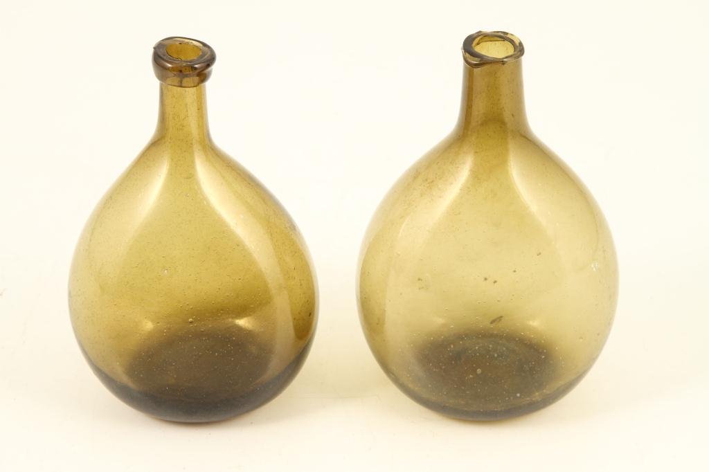 OLIVE GREEN HAND BLOWN CHESTNUT BOTTLES (1 of 5)