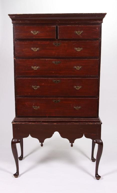 (18th c)QUEEN ANNE HIGH CHEST (1 of 9)