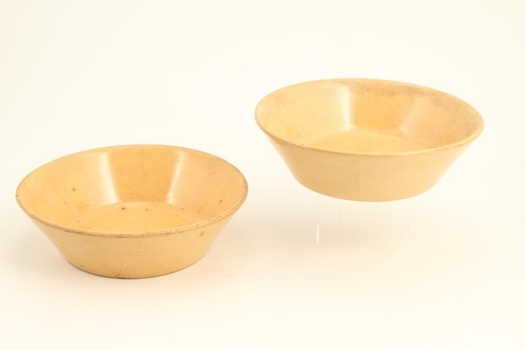(2) YELLOW WARE MILK PANS (1 of 6)