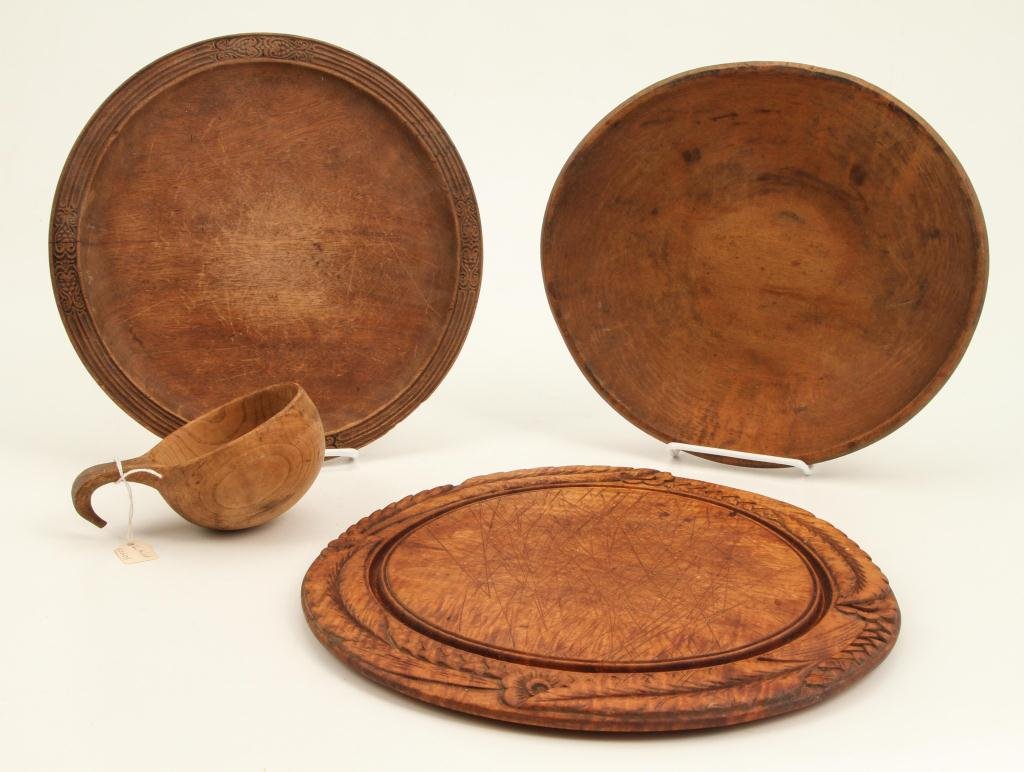 (4) PIECES OF TREENWARE (1 of 8)