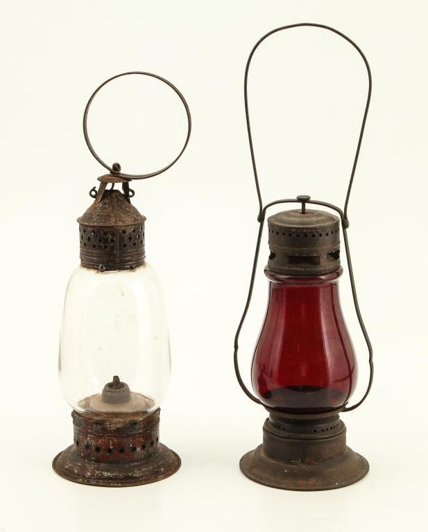 FIXED GLOBE FIREMAN'S LANTERN AND A SECOND (1 of 4)