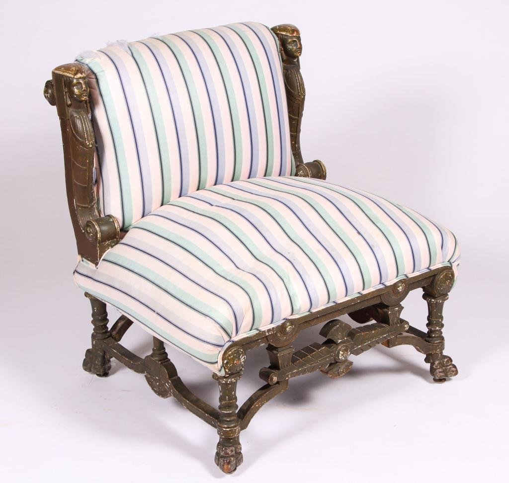 EGYPTIAN REVIVAL SIDE CHAIR POTTIER & STYMUS ATTR. (1 of 3)