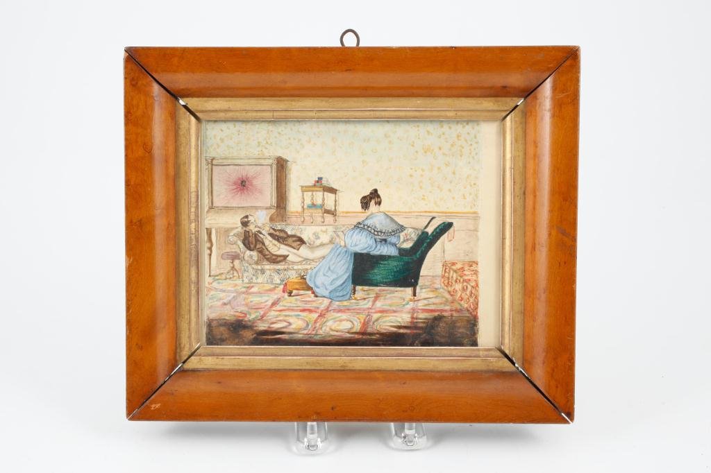 (19th c) INTERIOR WITH WINSTON SALEM NC ORIGINS (1 of 3)