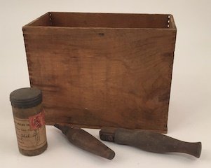 BOX OF LEATHER TOOLING STAMPS ETC. (1 of 3)