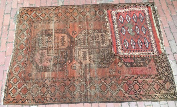 CAUCASIAN ORIENTAL HALL RUG and BAG FACE (1 of 5)