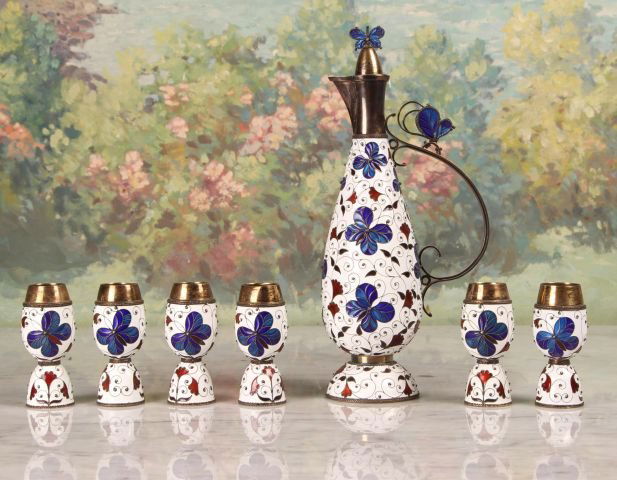 20th c Russian Enameled Decanter Set (1 of 10)