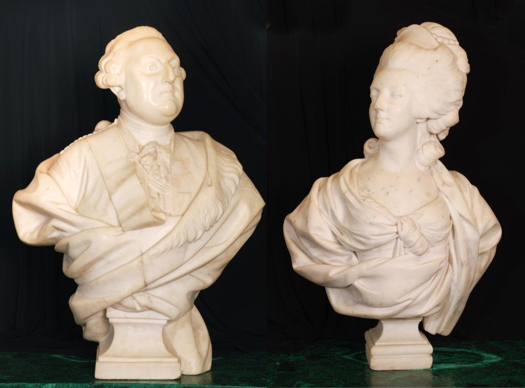 Marble Busts of Louis XVI and Marie Antoinette (1 of 10)