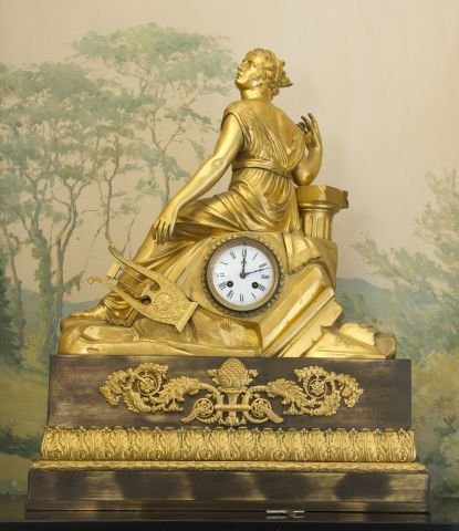 Empire Gilt Bronze Figural Mantel Clock (1 of 7)