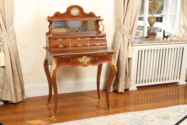 C1880 French Marquetry Ladies Writing Desk (1 of 10)