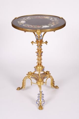 Fine 19th c Pietra Dura Top Side Table (1 of 9)