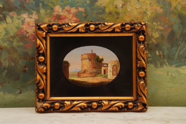 19th c Framed Italian Micro Mosaic Plaque (1 of 3)