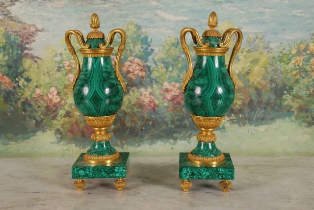 Pair of 19th c Fine Classical French Urns (1 of 4)
