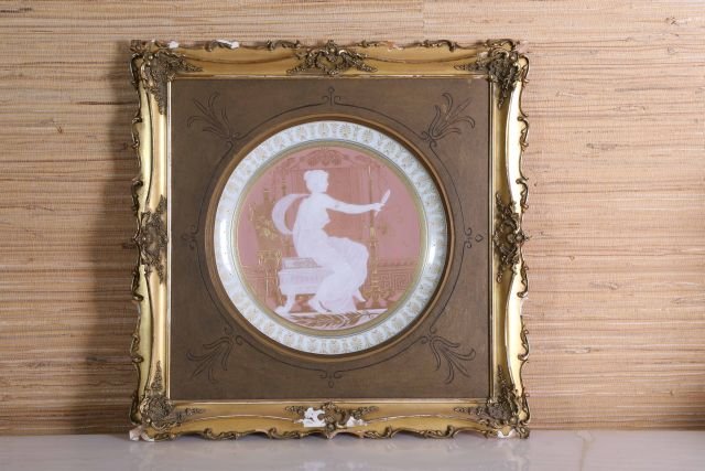 19th c KPM Pate-Sur-Pate Framed Cabinet Plate (1 of 4)