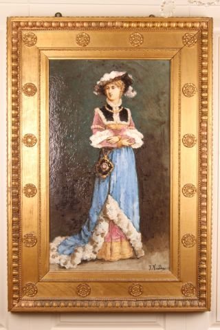 Vially Terra Cotta Plaque of Victorian Lady (1 of 3)