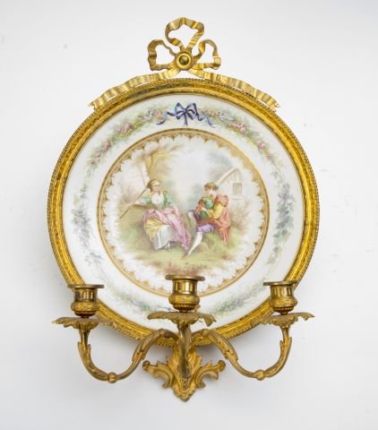 19th c Sevres Porcelain Charger Sconce (1 of 2)