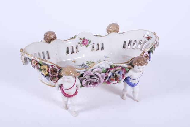 19th c German Porcelain Basket (1 of 5)