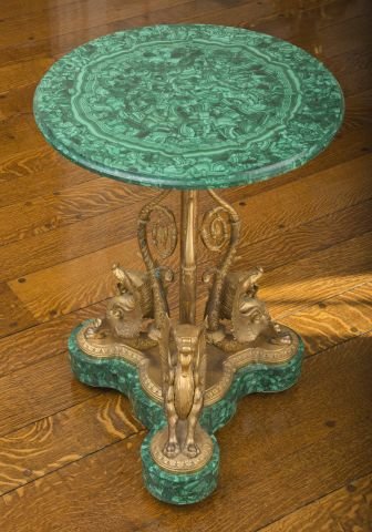 Neoclassical style Malachite Gueridon Table (1 of 2)