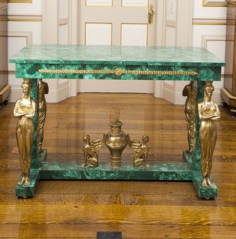 Empire style Ormolu Mounted Malachite Center Table (1 of 1)