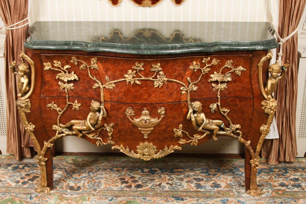 C1910 French Louis XV Style Bombe Cabinet (1 of 7)
