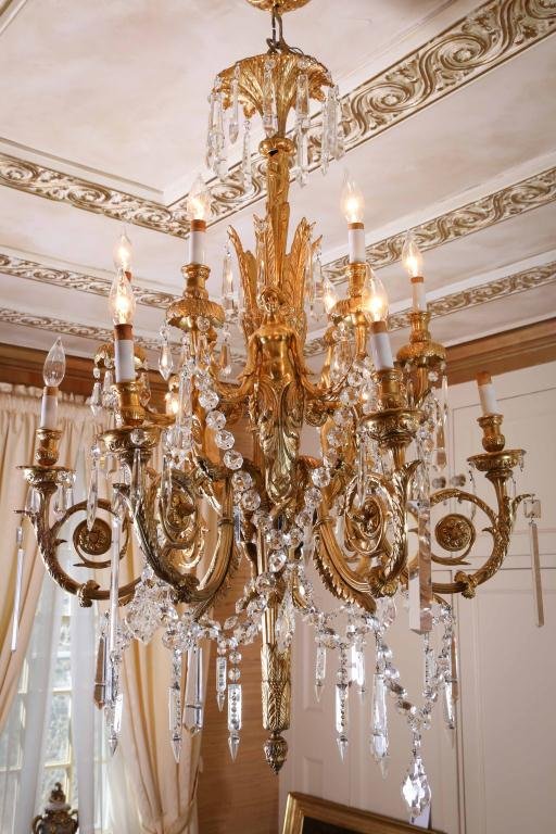 Empire style Gilt Bronze and Crystal Chandelier (1 of 8)