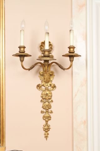 Bronze Three Arm Wall Sconce (1 of 4)
