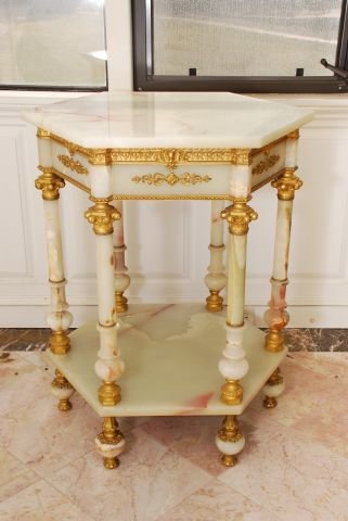 19th c French Hexagonal Onyx Occasional Table (1 of 4)