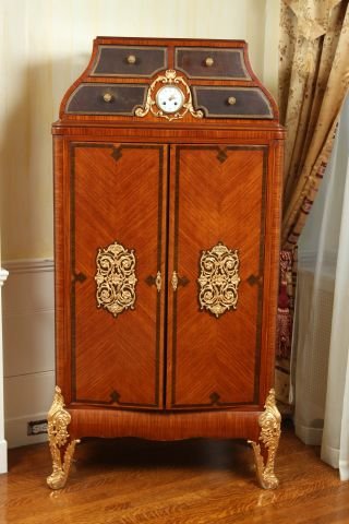C1890 French Two Door Clock Cabinet (1 of 5)