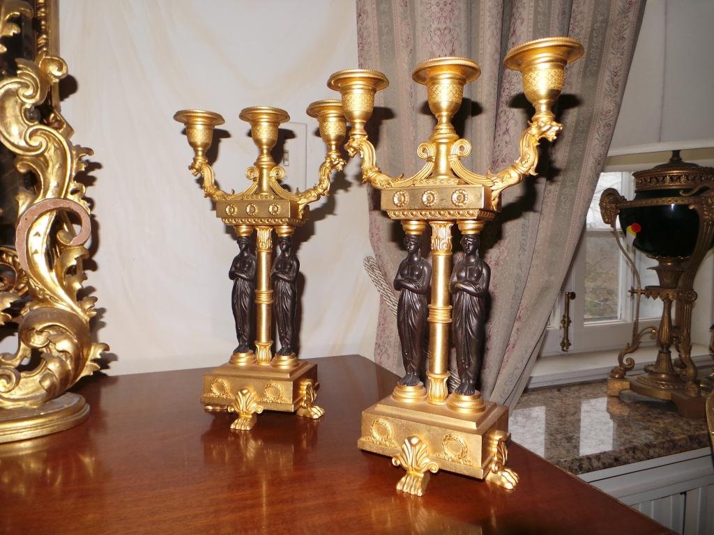 Pair of 20th Century Empire Style Candelabras (1 of 1)