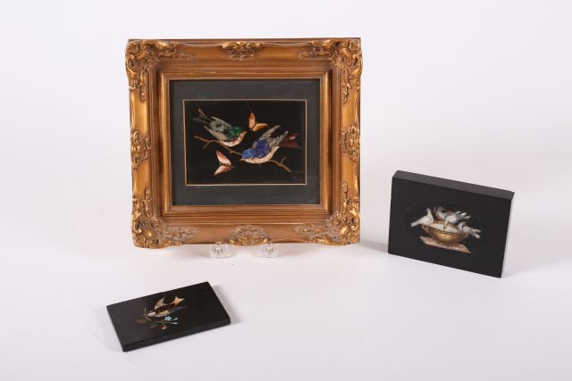 20th c Micro Mosaic Set in Onyx (1 of 4)