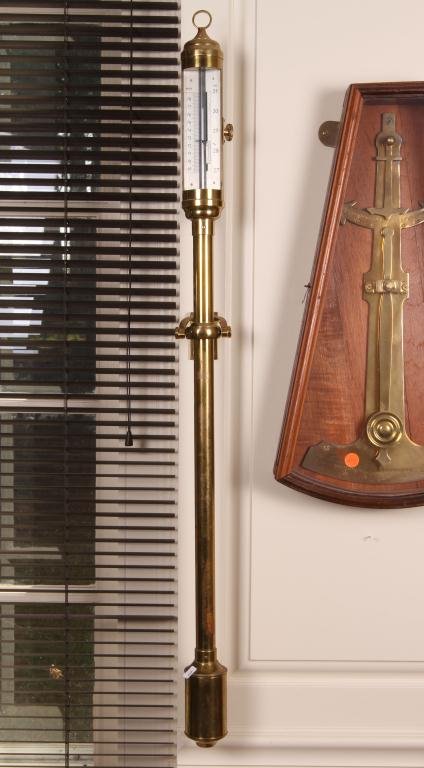 19th c Large Brass Ships Barometer (1 of 3)