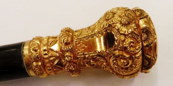 B.F. LODER GOLD-FILLED KNOB HANDLE CANE (1 of 6)