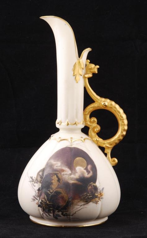 ROYAL WORCESTER EWER WITH MOONLIT RAVENS (1 of 8)