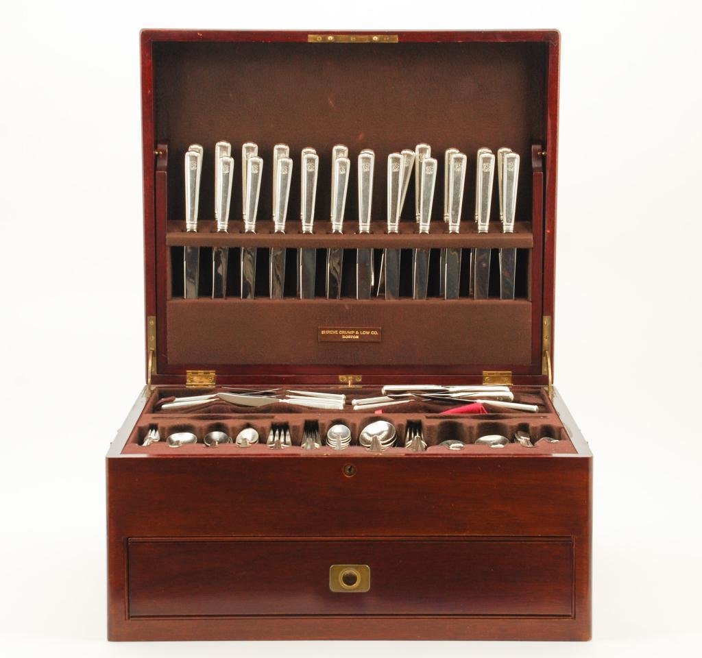 STERLING FLATWARE SET, SHREVE, CRUMP & LOW (1 of 6)