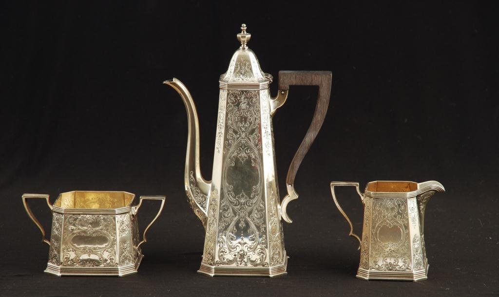STERLING 3-PIECE COFFEE SET, SHREVE, CRUMP & LOW (1 of 9)