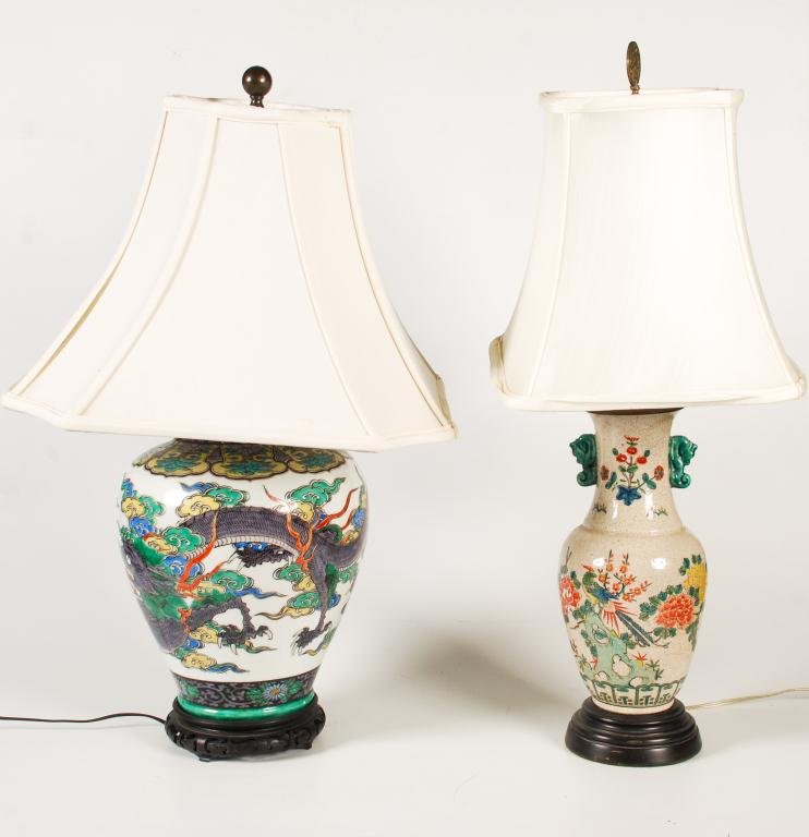 (2) ASIAN CERAMIC TABLE LAMPS (1 of 5)
